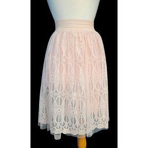 Tulle and Embroidered Lace Skirt Size Large